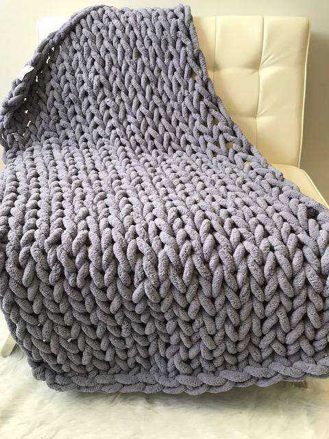 Super Soft Chunky Handmade Knitted Blanket