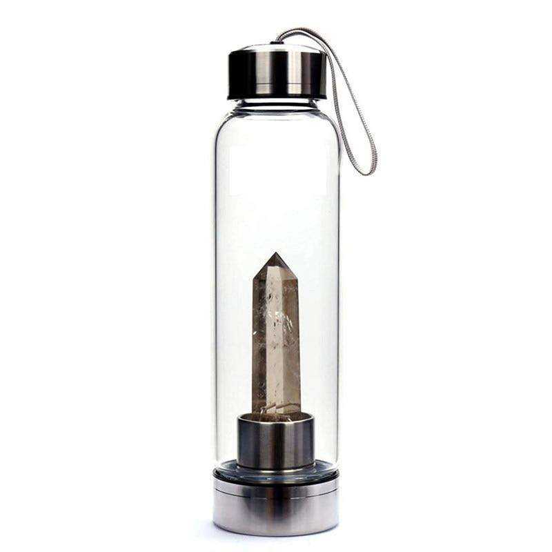 Direct Drinking Natural Glass 500ML Crystal Healing Bottle