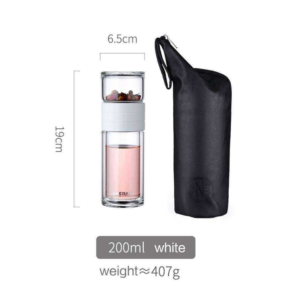 Portable Double Wall Glass Bottle Tea Infuser Tumbler