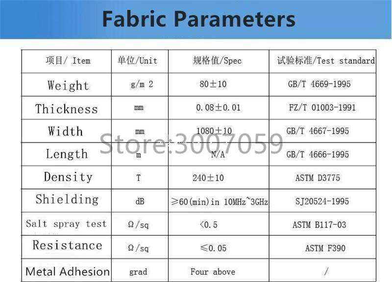 High Grade Tent Silver Fiber Emf Protection Blocking Cloth Sheet
