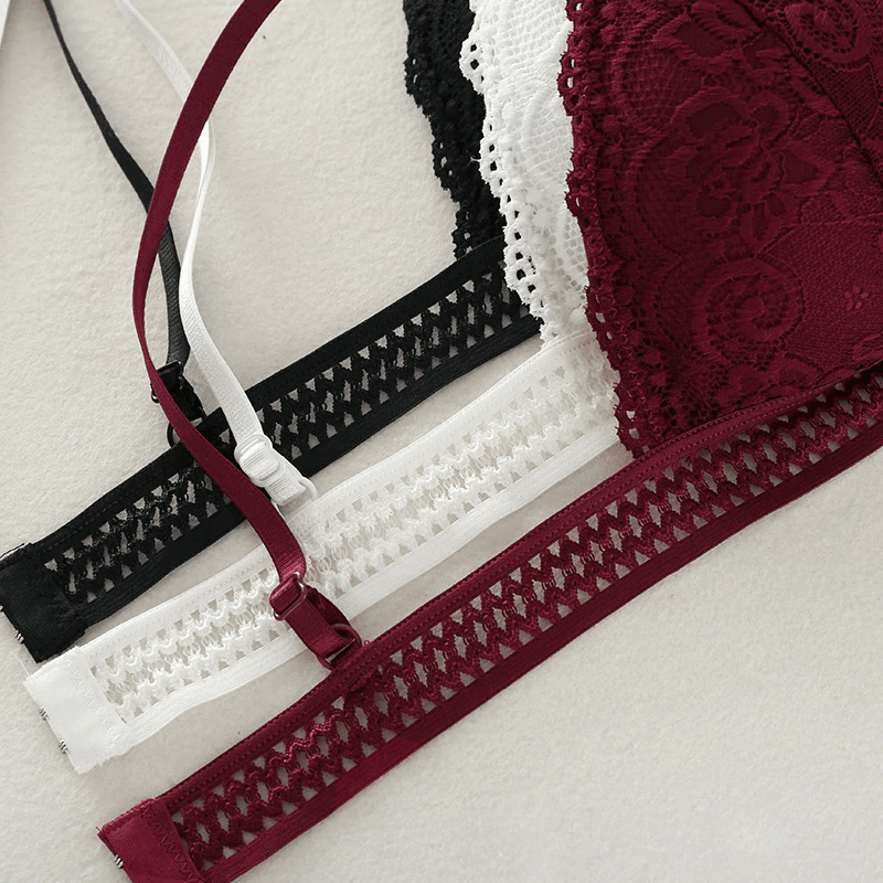 Sexy Seamless Deep V Lingerie Lace Wireless Women Bra