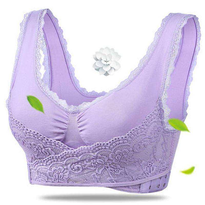 Wome Padded Lace Vest Seamless Sports Push Up Bra