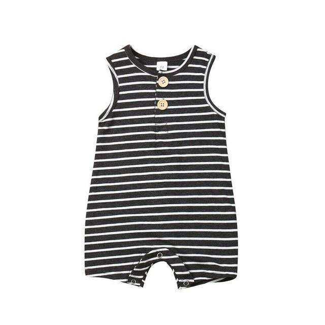 Summer Newborn Infant Baby Boy Girl Sleeveless Striped Romper Clothes
