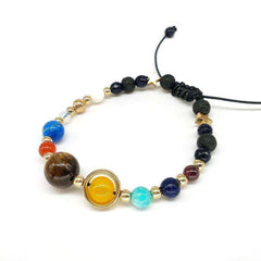 9 Planets Natural Stone Beads Adjustable Bracelet