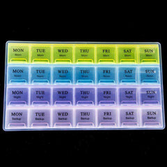 1PCS 4 Row 7 Days 28 Squares Tablet Pill Box