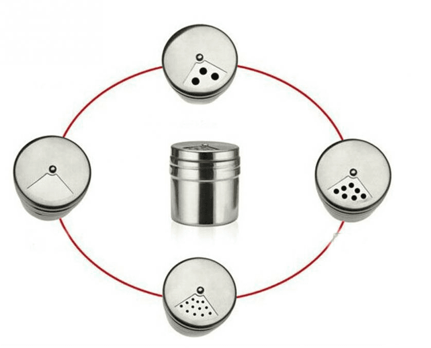 Stainless Steel Rotatable Salt and Spice Shakers