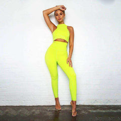 Two Piece Sets Zipper Top+High Waist Leggings Skinny Sports Tracksuit