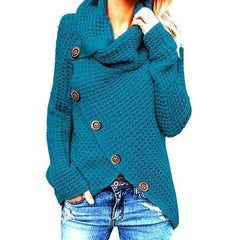 Women Turtleneck Knited Autumn Winter Oversize Loose Sweater