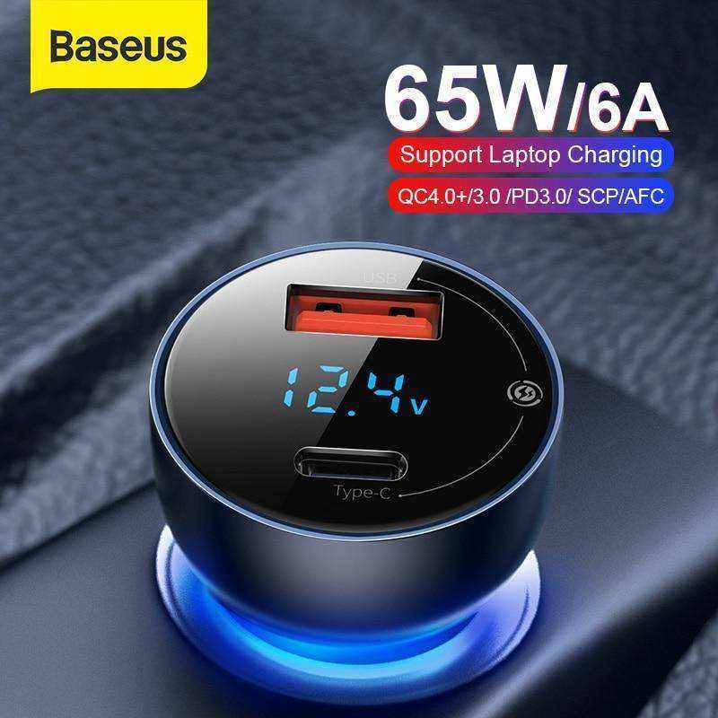 Aesthetic Car Charger Dual USB Quick Charge 65W  Fast Charging For iPhone & Laptop