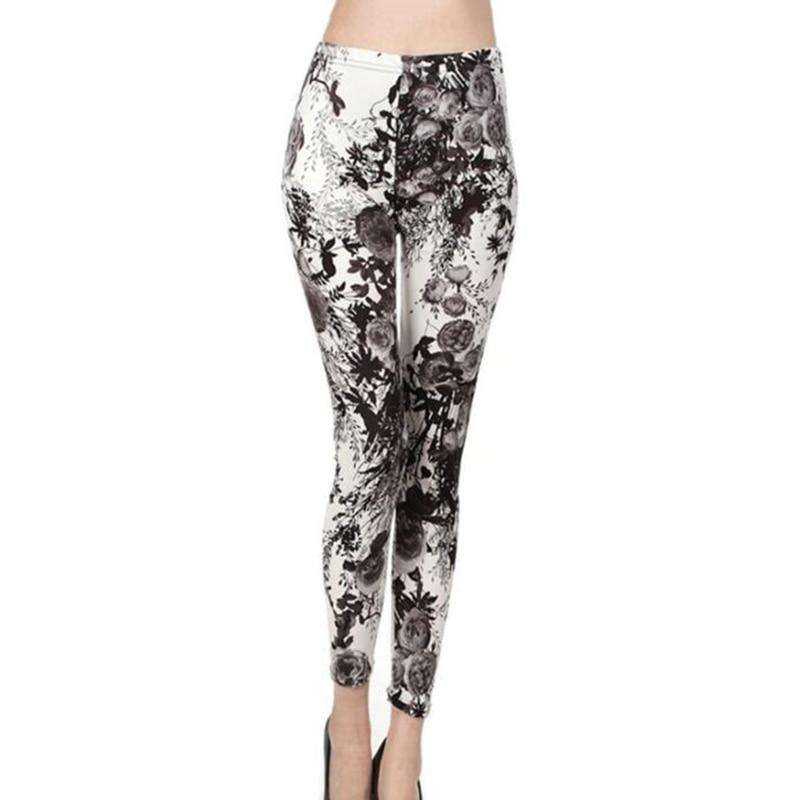 Women Comic Cartoon Printed  High Stretch Punk Rock Leggings