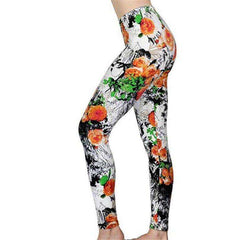 New 2021 Fashion Plus Size Print Flower Guitar Plaid Thin Nine Leggings