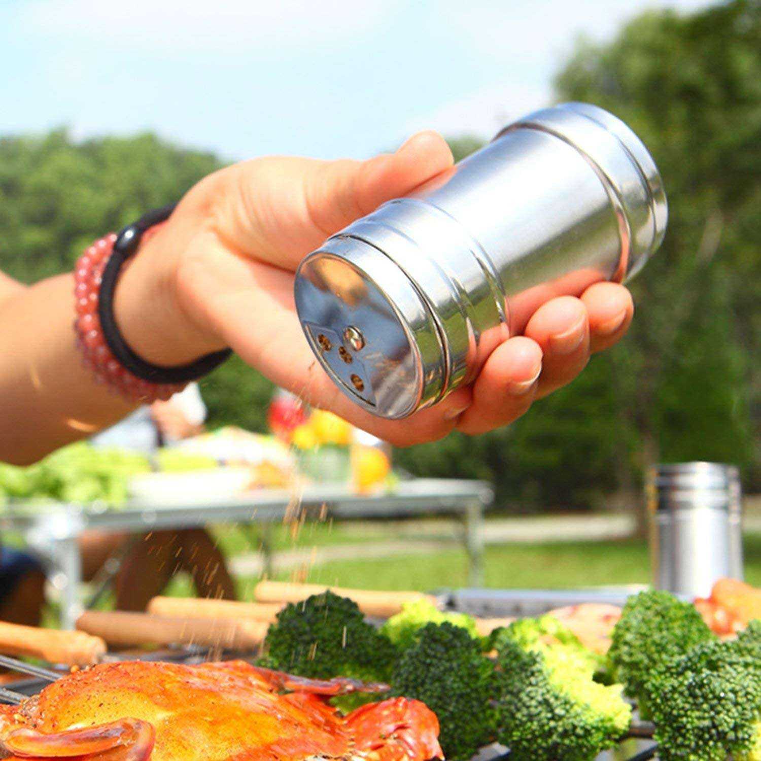Stainless Steel Rotatable Salt and Spice Shakers