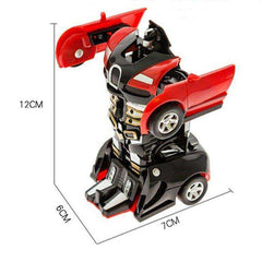 New One-key Automatic Transform Robot Funny Diecasts Plastic Model Car Kid Toys