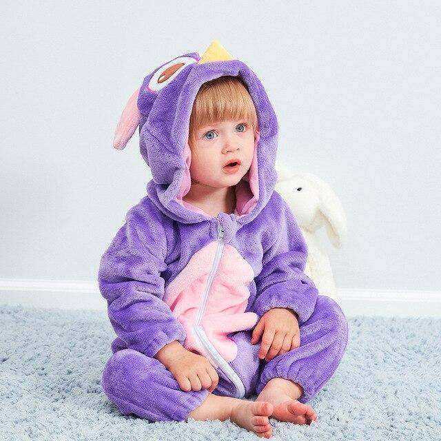 Animal Style Baby Onesie Hooded Cartoon Romper