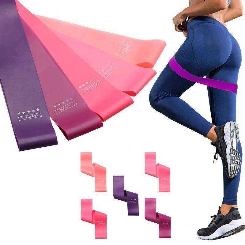 Aesthetic Workout 5 Piece Set Fitness Resistance Bands Home Workout Band For Women