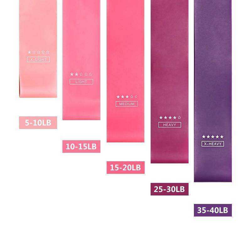 Aesthetic Workout 5 Piece Set Fitness Resistance Bands Home Workout Band For Women