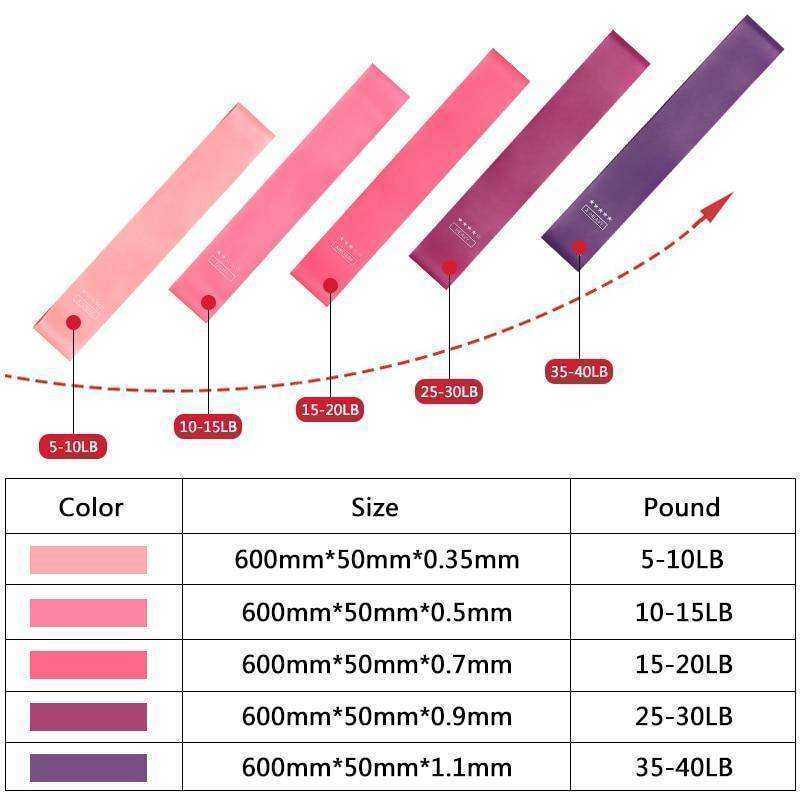 Aesthetic Workout 5 Piece Set Fitness Resistance Bands Home Workout Band For Women