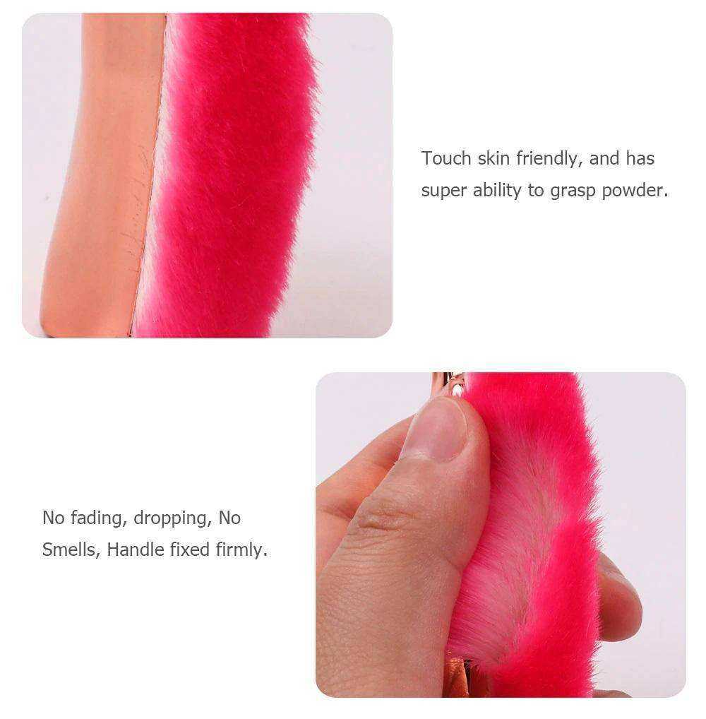 Unique Unicorn Rainbow Synthetic Hair Powder Blush Aesthetic Makeup Brushes