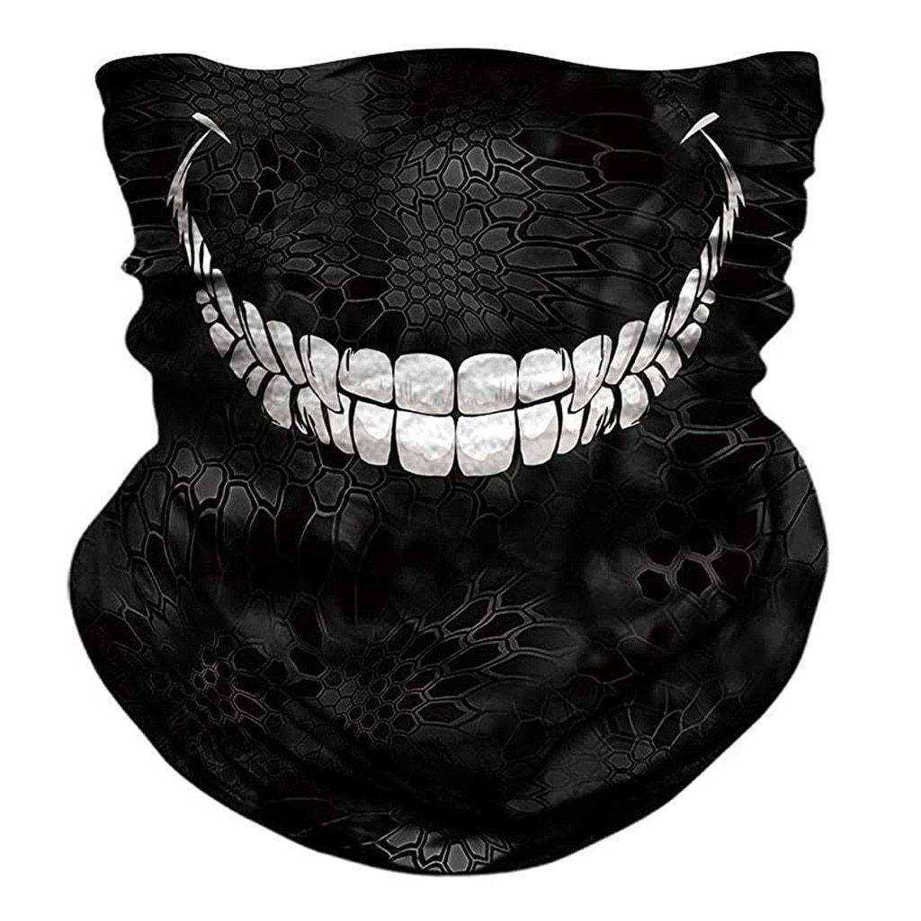 3d Seamless Neck Bandana Demon Skull Facemask Headwear