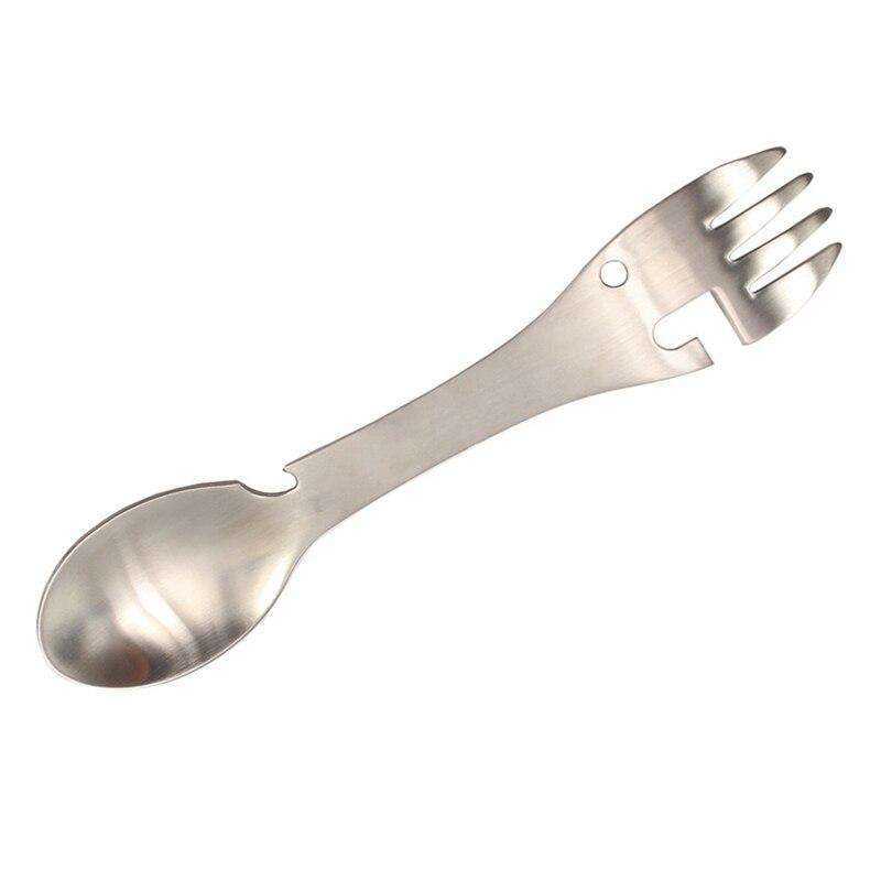 Multifunctional Stainless Steel Knife Fork Knife Spoon Bottle Can Opener Hiking Gear