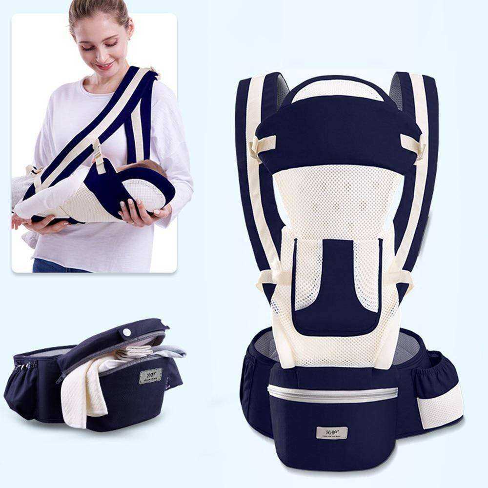 Aesthetic Ergonomic Hipseat Front Facing Kangaroo Wrap Baby Carrier