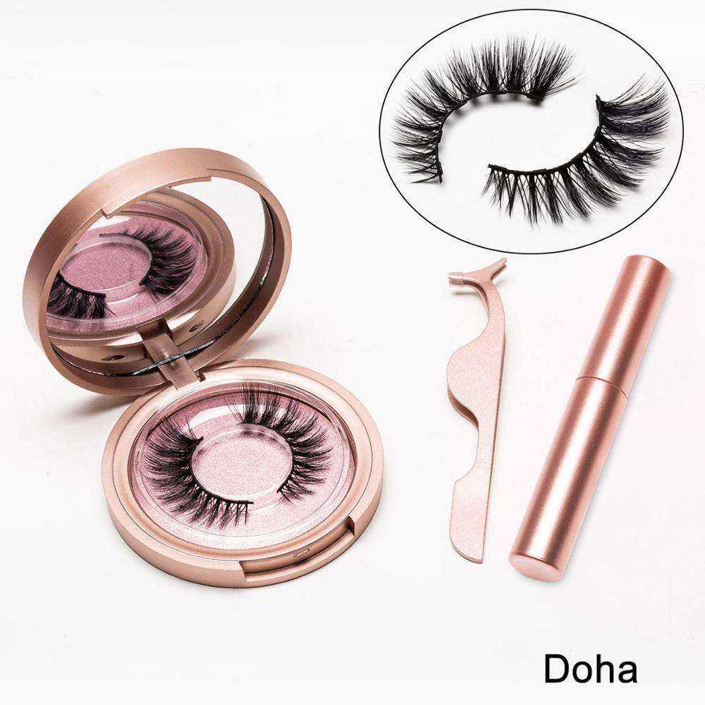 5 Magnetic Eyelashes Liquid Eyeliner Eyelash Curler Set
