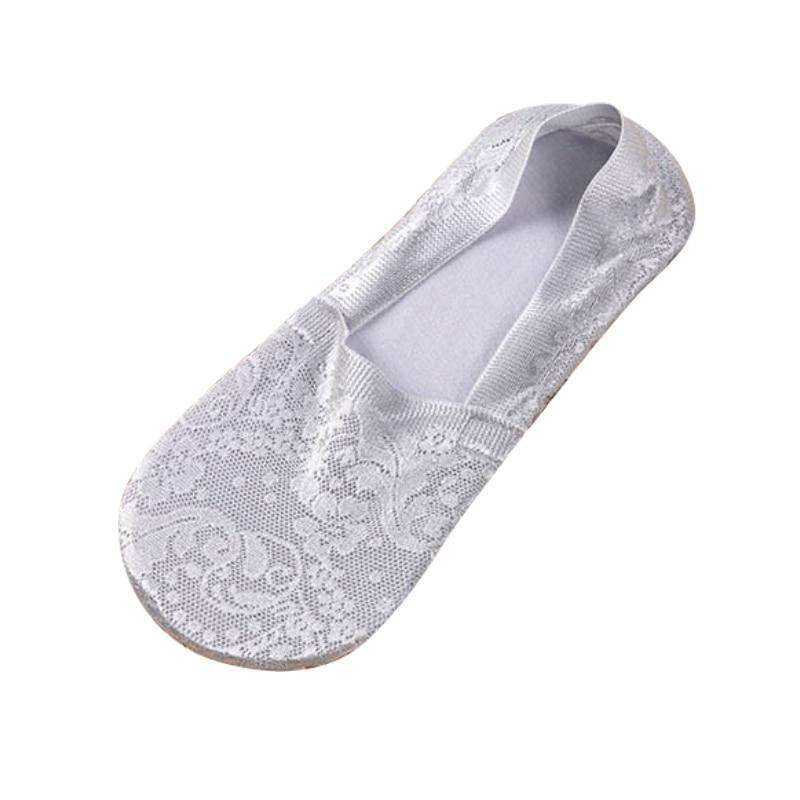 1/2 Pairs Women Girls Lace Flower Short Socks Anti-skid Invisible Ankle Sock Slippers