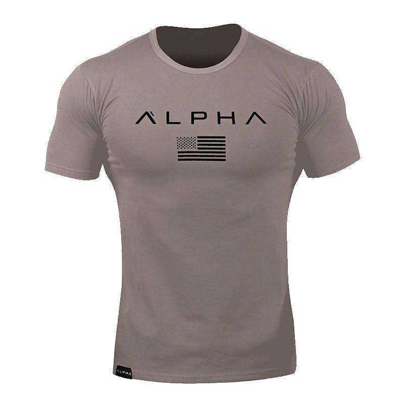 Sports Fitness Fashion Letter Printing Men's Short Sleeve T-shirt