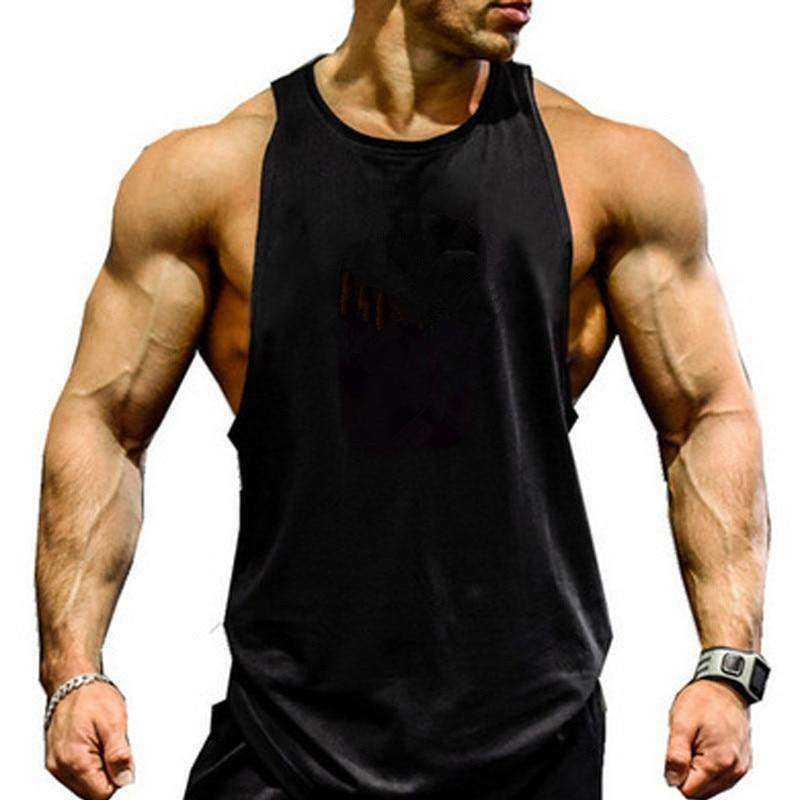 Men Undershirt Skull Bodybuilding Fitness Stringer Tank Tops