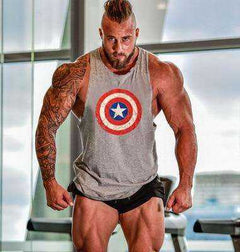 Men Undershirt Skull Bodybuilding Fitness Stringer Tank Tops