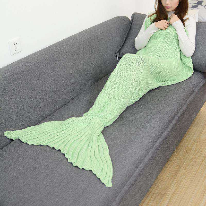 Soft All Seasons Knitted Mermaid Tail Blanket