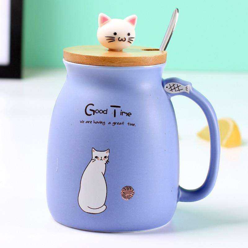 Portable Cat Cute Ceramic Coffee Cup