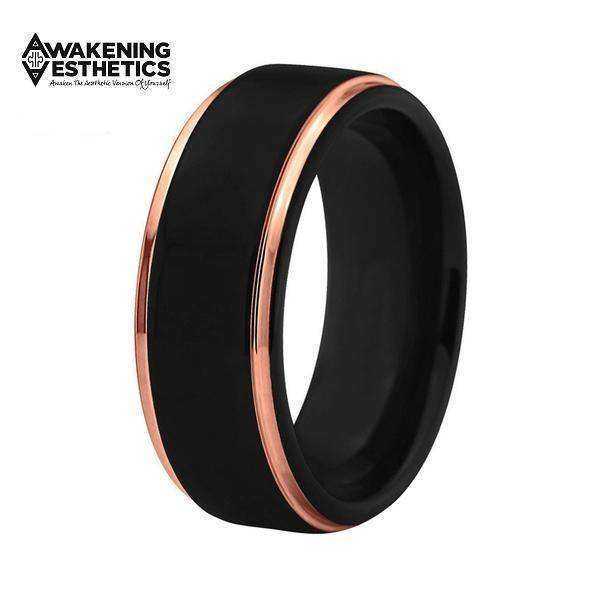 Jewelry - Black Rose Gold Tungsten Carbide Ring