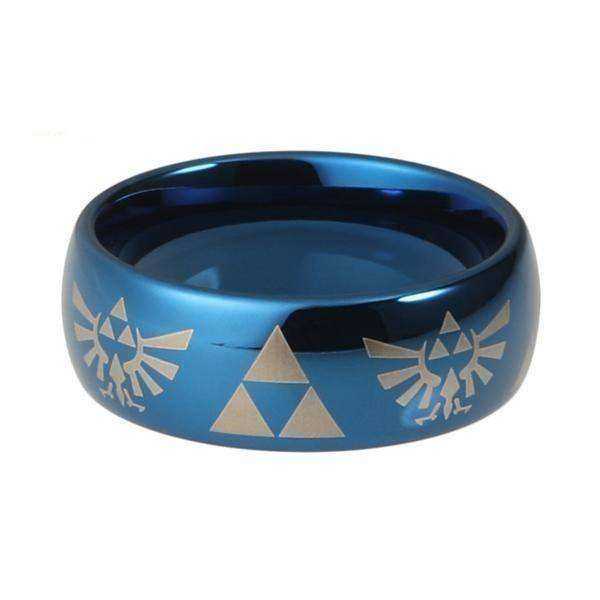 Blue Plated Legend of Zelda Tungsten Carbide Ring