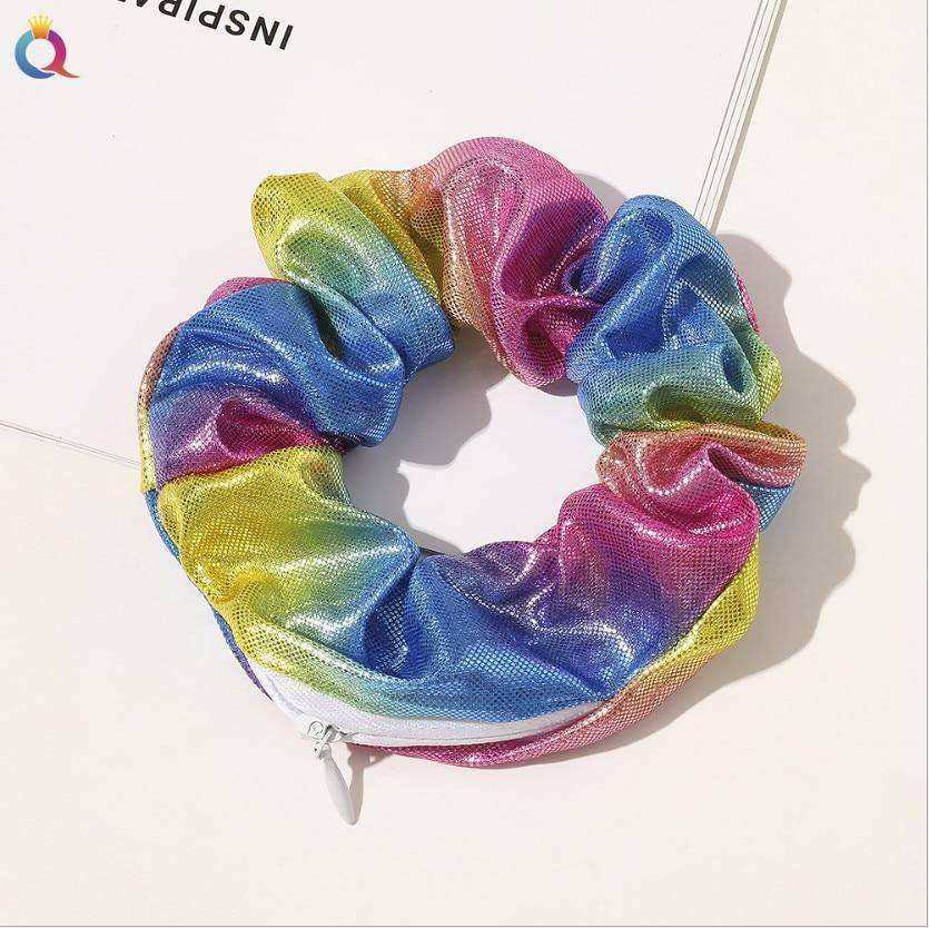 New Korea 2020 Fashion Girls Zipper Headwear Ponytail Holders Hair Accessories