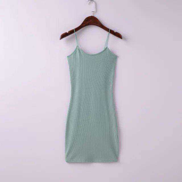 Spaghetti Strap Rubber Bodycon Slim Sheath Mini Dress