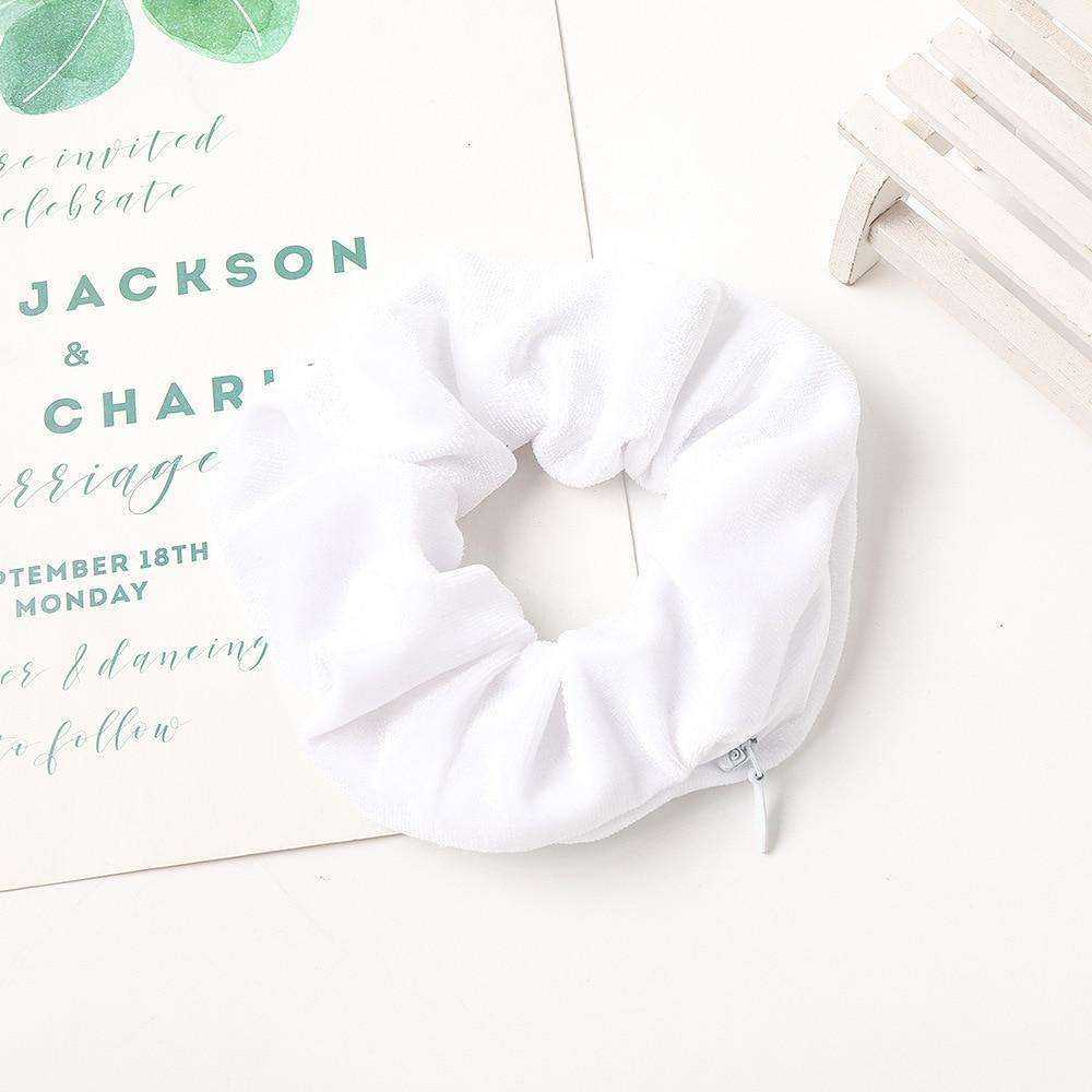 New Velvet Tencel Zipper Pocket Hairband Elastic  Accessories