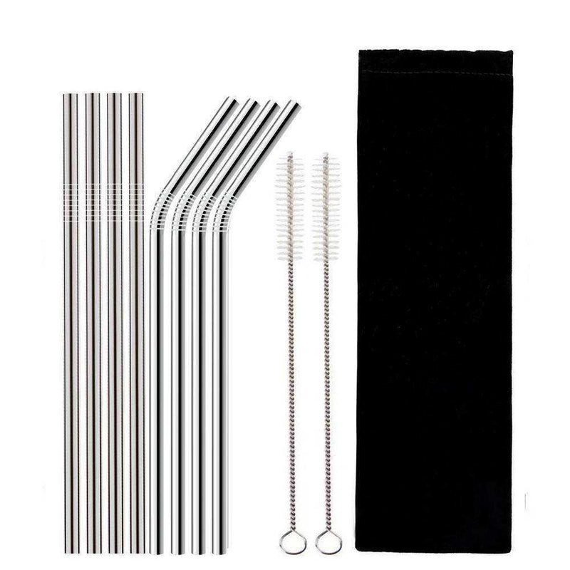 Reusable 304 Stainless Steel Straws & Cleaner Brush