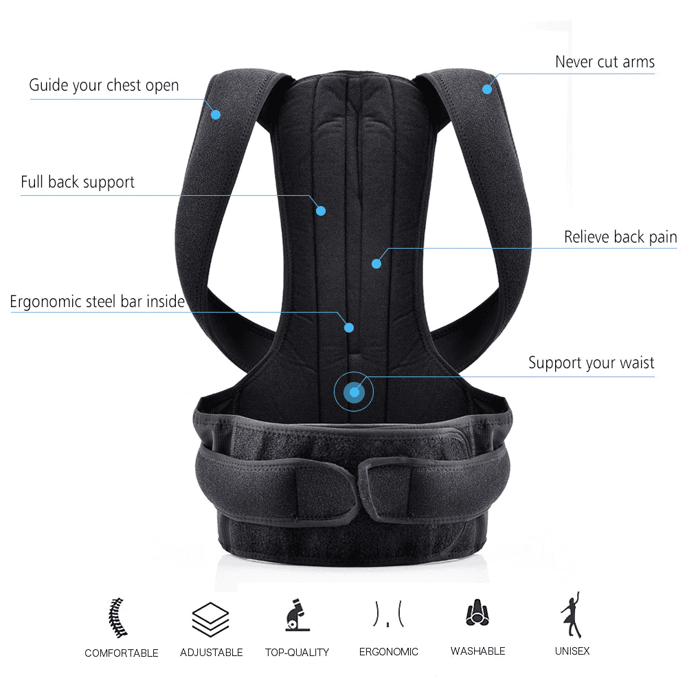 Adjustable Back Posture Corrector Brace Support Belt