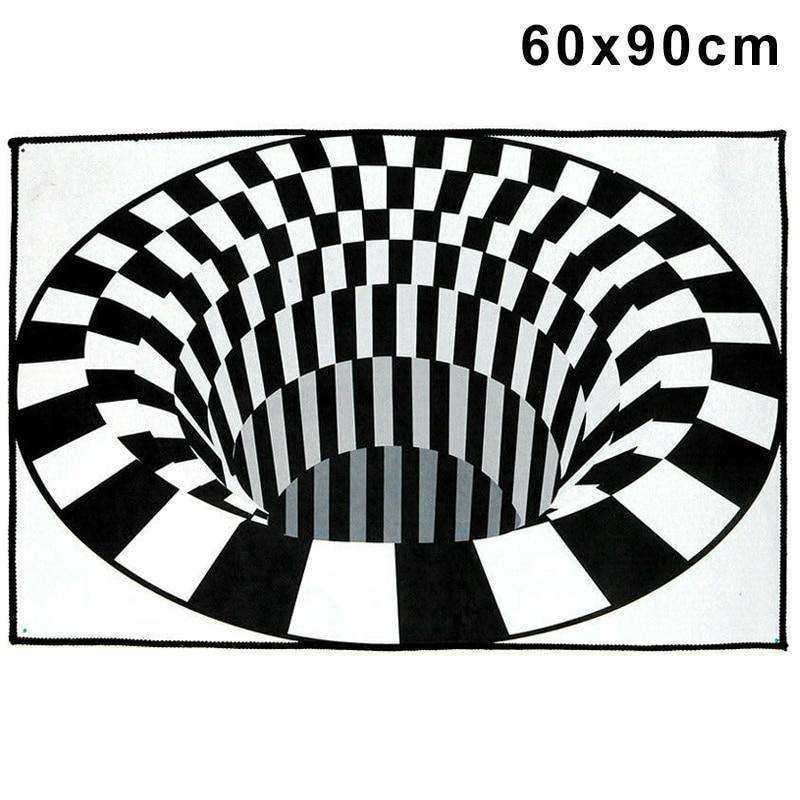 Aesthetic 3D Swirl Print Optical Illusion Non-slip Rug Carpet Floor Pad