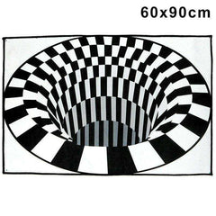 Aesthetic 3D Swirl Print Optical Illusion Non-slip Rug Carpet Floor Pad