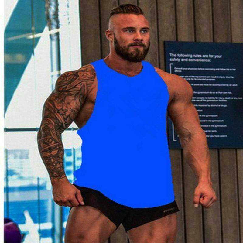 Men Undershirt Skull Bodybuilding Fitness Stringer Tank Tops