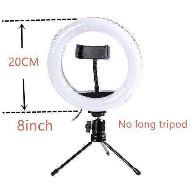 LED Selfie Ring Light Dimmable Camera Phone Ring Lamp With Tripod