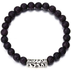 Trendy Lava Stone Imperial Crown And Helmet Charm Bracelet