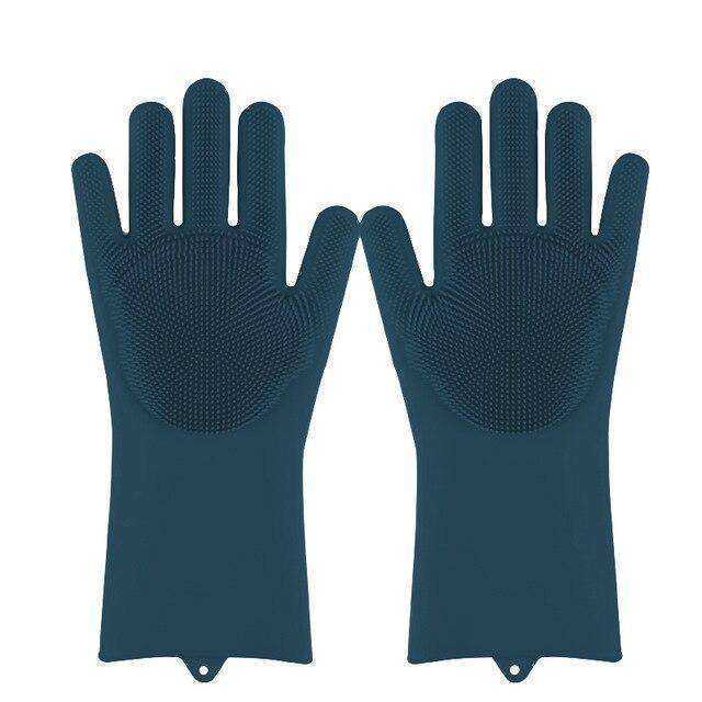 Magic Silicone Dishwashing Sponge Rubber Scrub Gloves