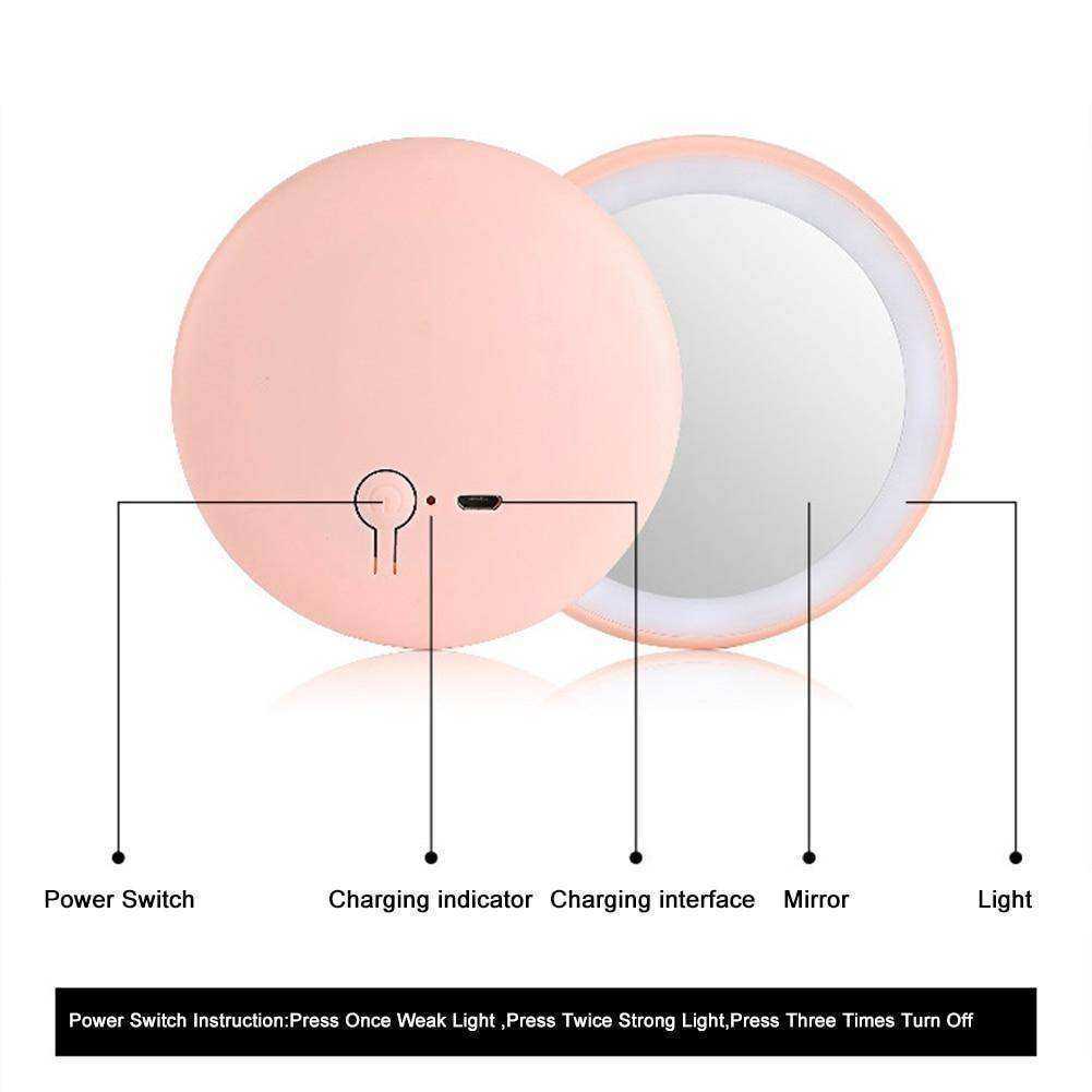 Pink Aesthetic LED Pocket Makeup Mirror