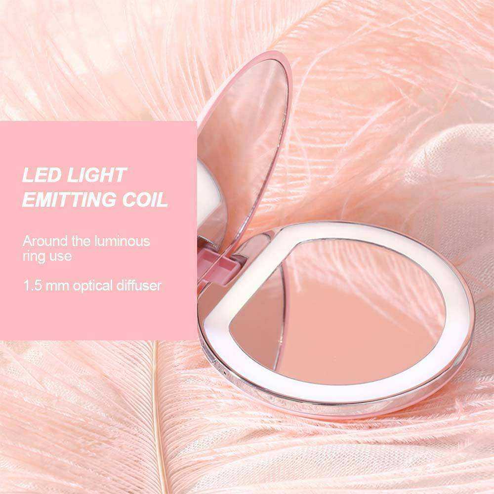 Aesthetic Portable Cosmetic LED Mini Makeup Mirror