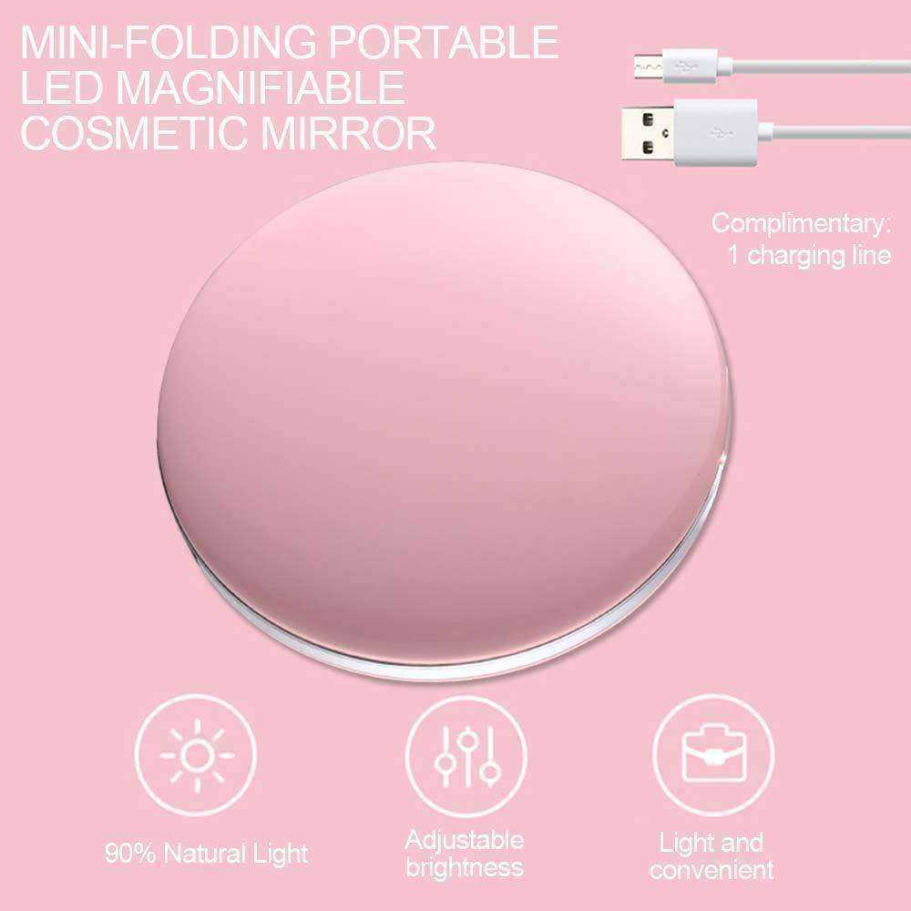 Aesthetic Portable Cosmetic LED Mini Makeup Mirror