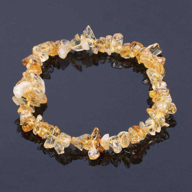 Natural Citrine Irregular Gravel Semi-precious-stone Bracelet for Women