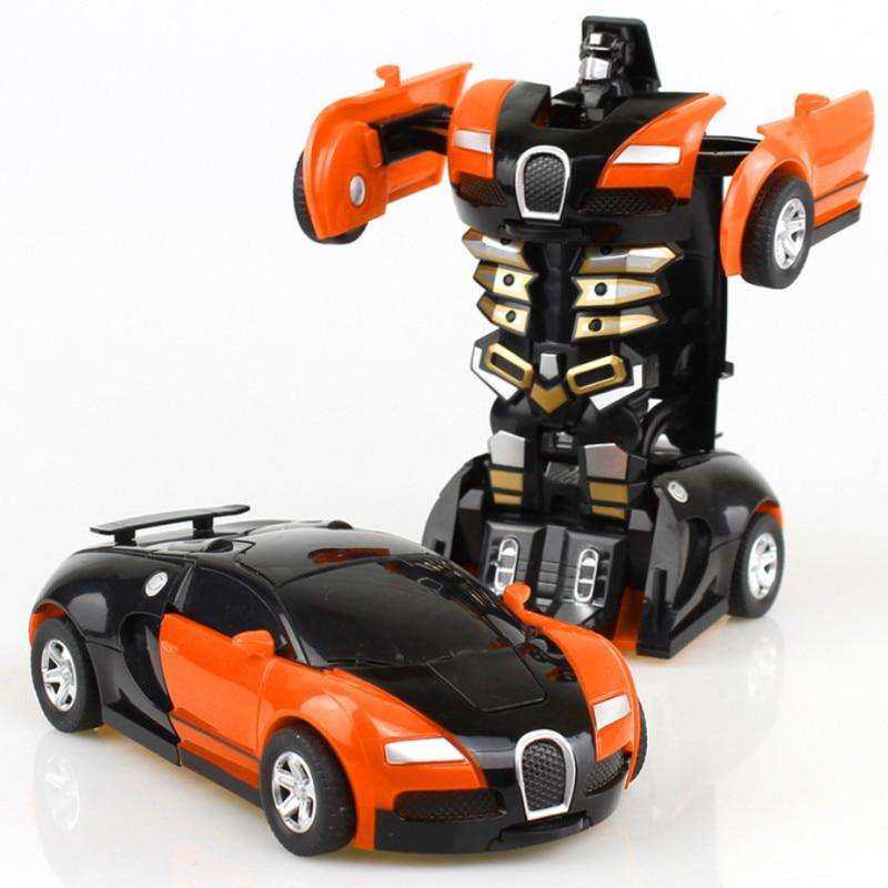 New One - key Automatic Transform Robot Funny Diecasts Plastic Model Car Kid Toys - AWAKENING AESTHETICS